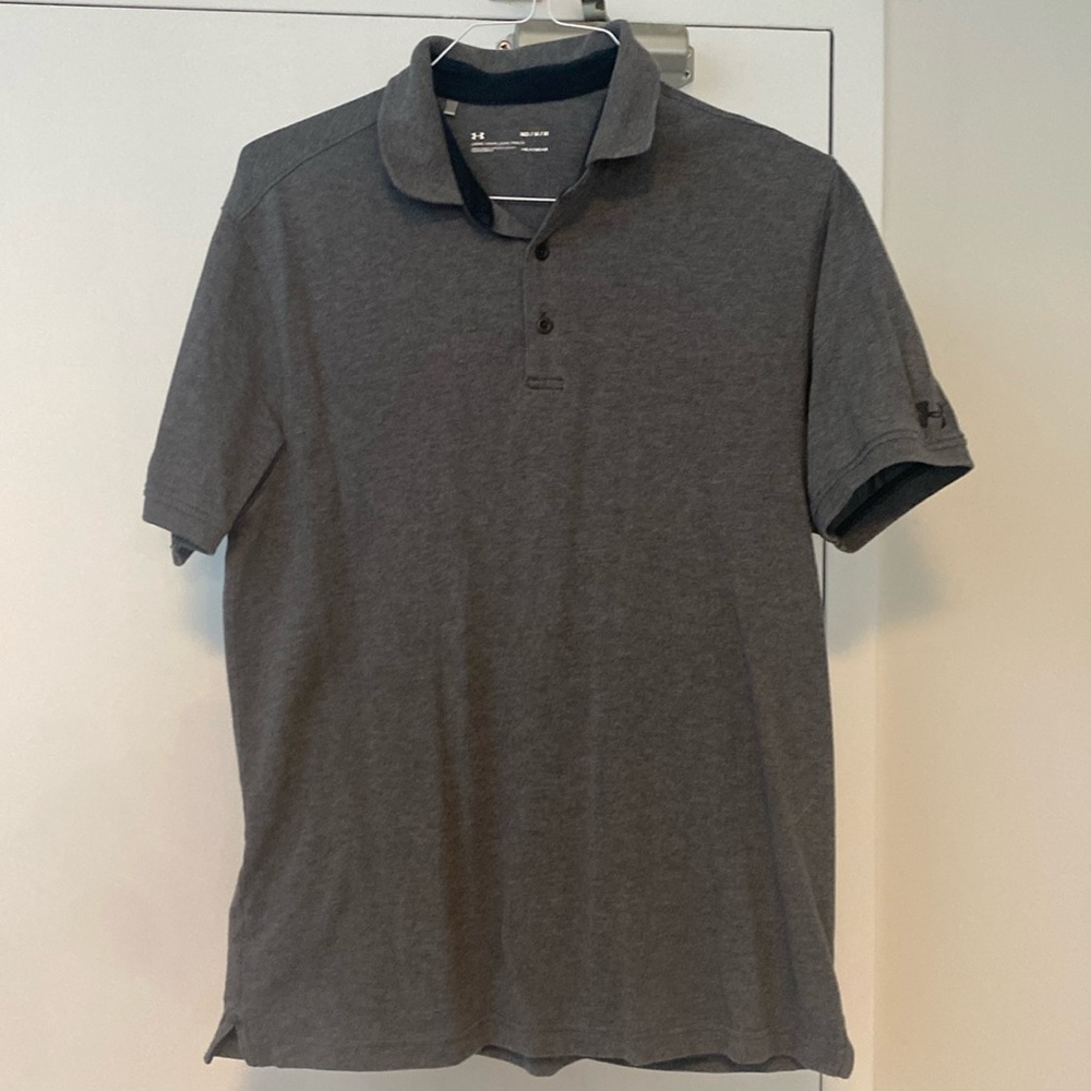 Under Armour Grey Polo - Loose Fit - Heatgear - Size medium